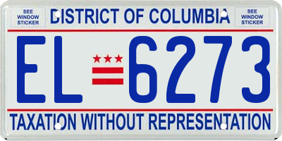 DC license plate EL6273