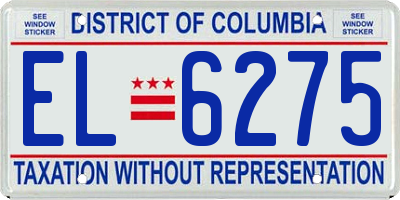 DC license plate EL6275