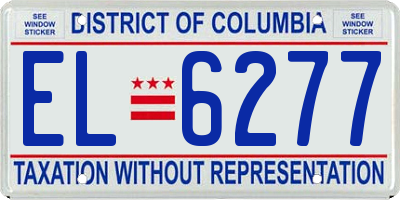 DC license plate EL6277