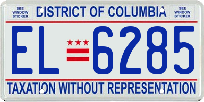DC license plate EL6285