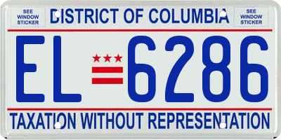 DC license plate EL6286