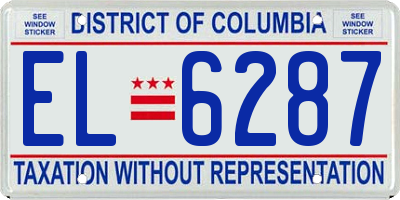 DC license plate EL6287