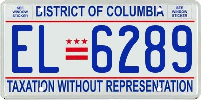 DC license plate EL6289