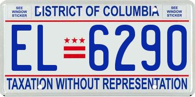 DC license plate EL6290