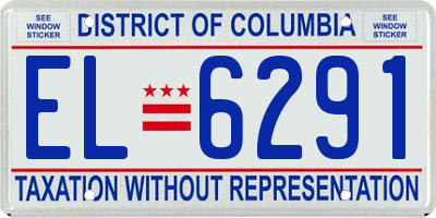 DC license plate EL6291