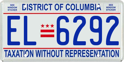 DC license plate EL6292