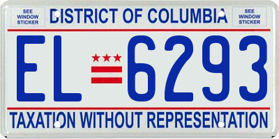 DC license plate EL6293