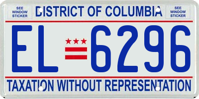 DC license plate EL6296