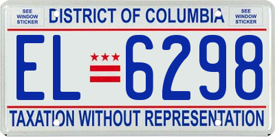 DC license plate EL6298