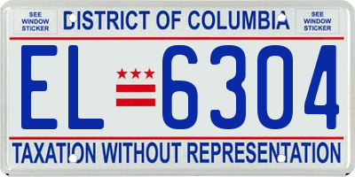 DC license plate EL6304