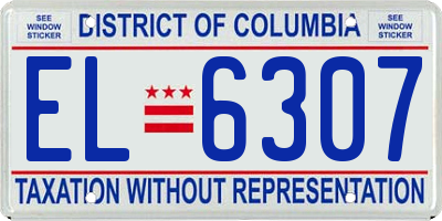 DC license plate EL6307