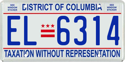 DC license plate EL6314