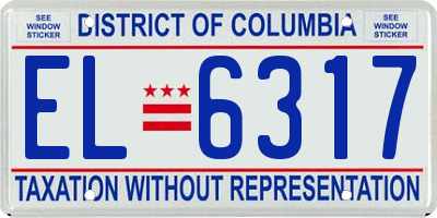 DC license plate EL6317