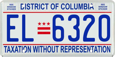 DC license plate EL6320