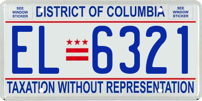DC license plate EL6321