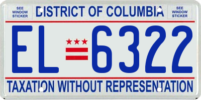 DC license plate EL6322