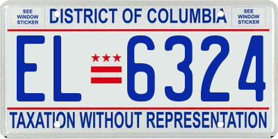 DC license plate EL6324