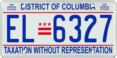 DC license plate EL6327