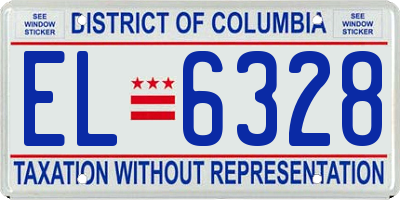 DC license plate EL6328