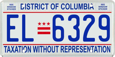 DC license plate EL6329