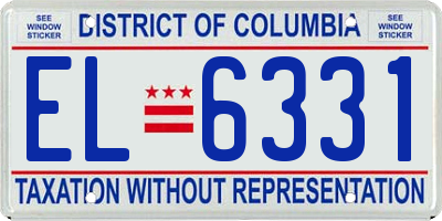 DC license plate EL6331