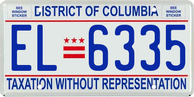 DC license plate EL6335