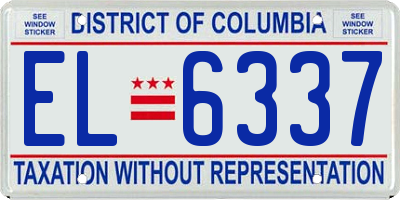 DC license plate EL6337