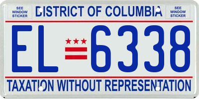 DC license plate EL6338