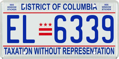 DC license plate EL6339