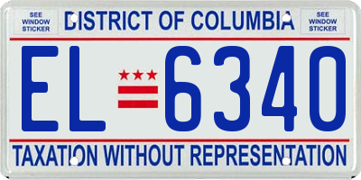 DC license plate EL6340