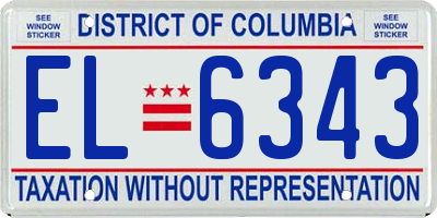 DC license plate EL6343
