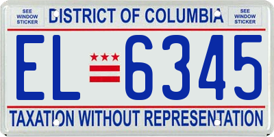 DC license plate EL6345