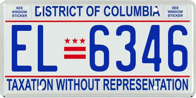 DC license plate EL6346
