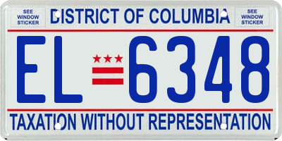 DC license plate EL6348