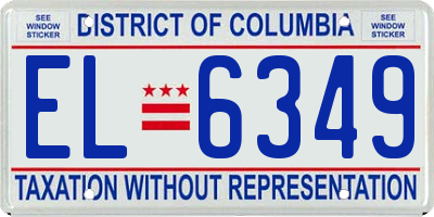 DC license plate EL6349