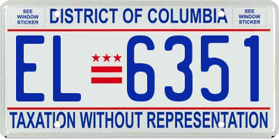 DC license plate EL6351
