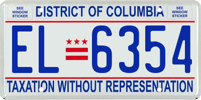 DC license plate EL6354