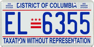 DC license plate EL6355