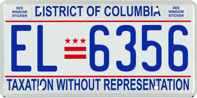 DC license plate EL6356
