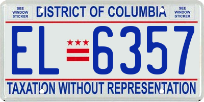 DC license plate EL6357