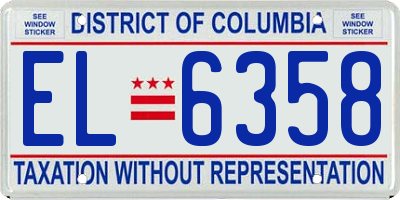DC license plate EL6358