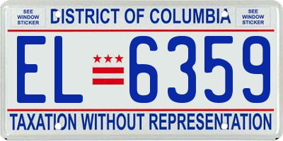 DC license plate EL6359