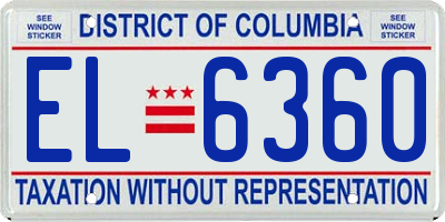 DC license plate EL6360