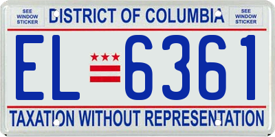 DC license plate EL6361