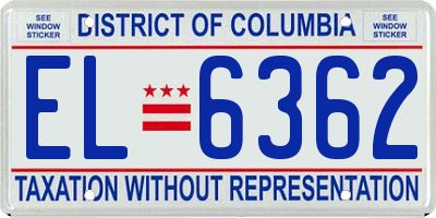 DC license plate EL6362