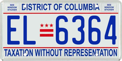 DC license plate EL6364
