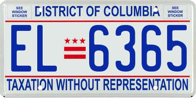 DC license plate EL6365