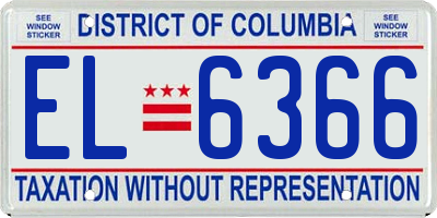 DC license plate EL6366
