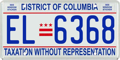 DC license plate EL6368