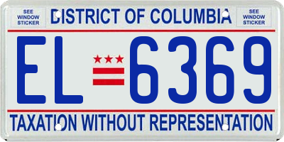DC license plate EL6369